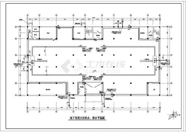 苏州某小区地下车库及物业楼详细给排水设计cad图纸-图一