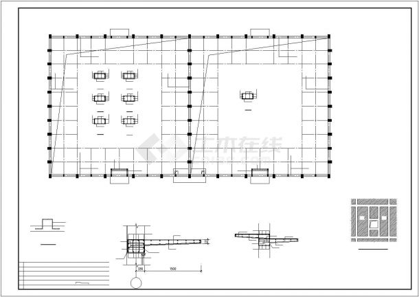 某折线形屋架平房仓建筑、结构施工图-图二