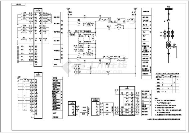 小盐场工程线变组保护测控装置接线原理图纸-图一