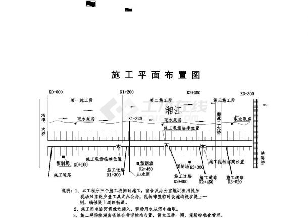 湘潭市河东大堤外坡护砌工程施工组织设计-图一