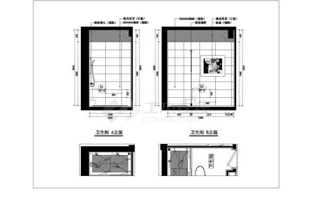 【昆山】中式风格两室一厅室内设计施工图（附效果图）-图二