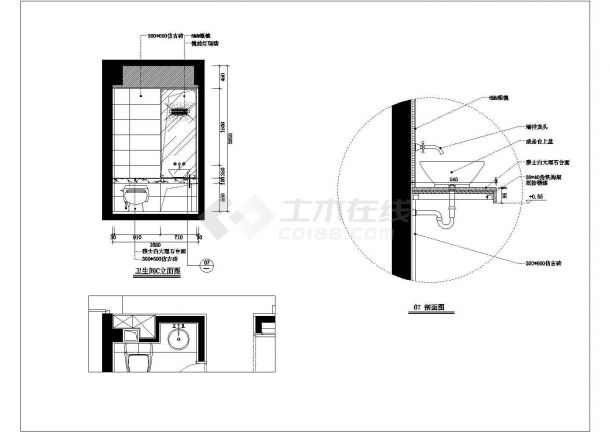 【苏州】中式风格两室一厅室内装修施工图（附效果图）-图一