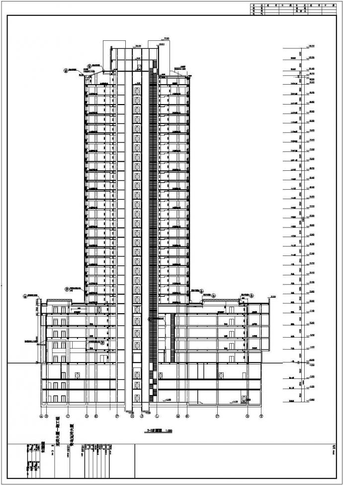 某地区大厦整体建筑设计施工CAD图_图1