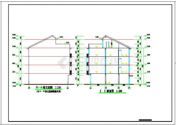 某地民用框架结构建筑设计详细图纸-图二