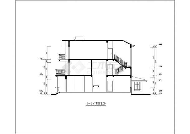 现代风格独立三层别墅建筑结构全套图-图二