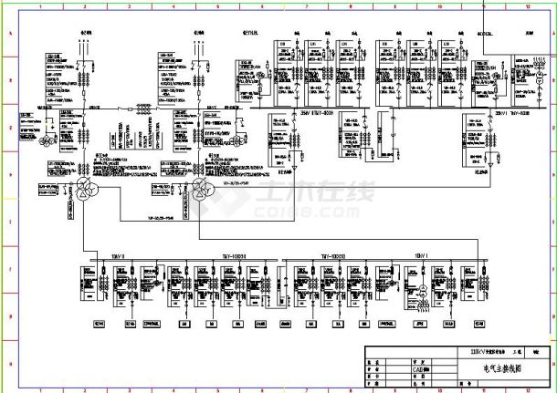 某110KV开发区变电所电气施工cad设计图（4张）-图一