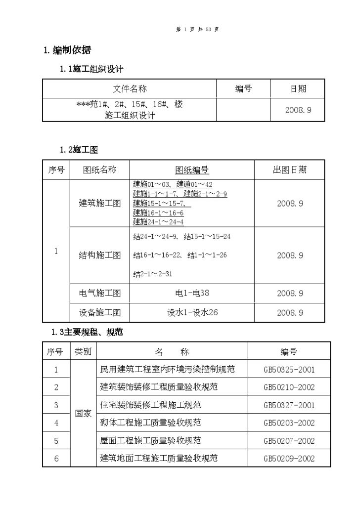 住宅楼及地下车库粗装修施工方案Word-图一