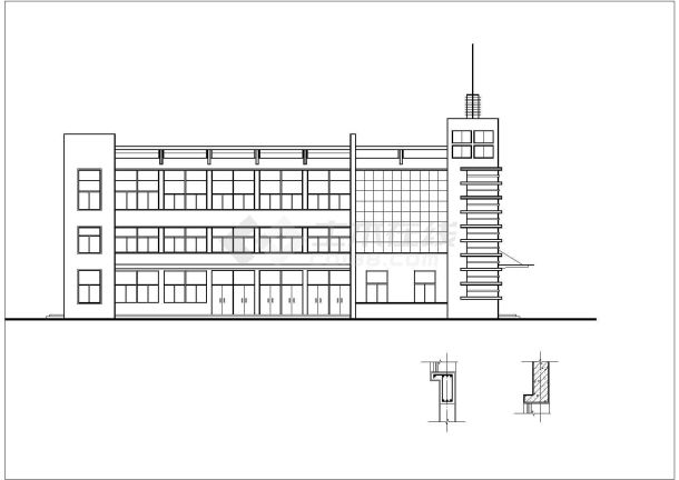 1400平方米成人教育综合楼全套建筑施工设计图-图一