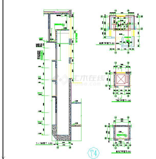 电梯CAD机械图纸（标注详细）-图一