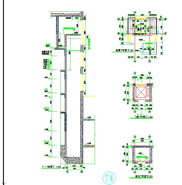 电梯CAD机械图纸（标注详细）_图1