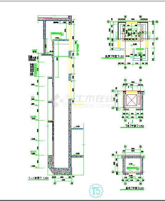 电梯CAD机械图纸（标注详细）-图二