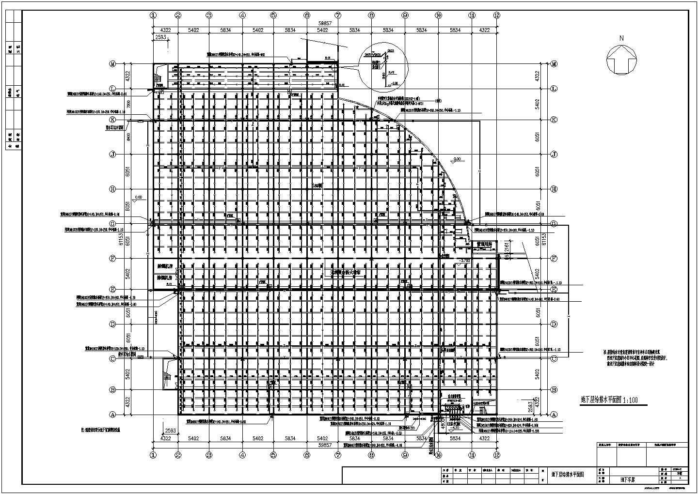 北方某城市住宅小区地下车库设计cad系统图