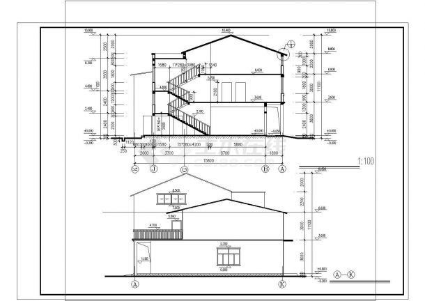 质朴实用三层农村房屋详细建筑设计图-图二