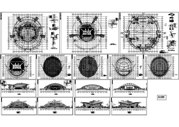 某地上五层层体育馆建筑施工图-图一