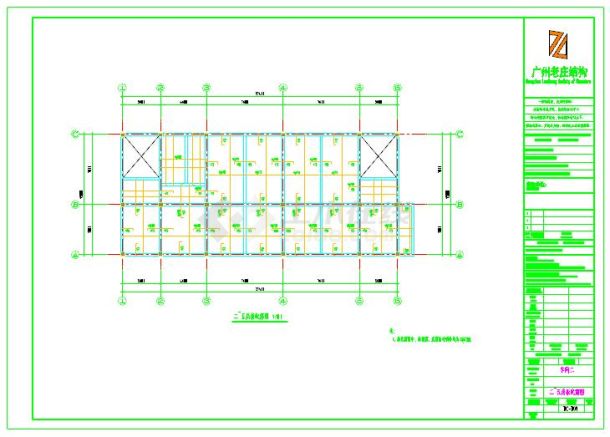 广州工业厂房车间二结构施工图纸-图二