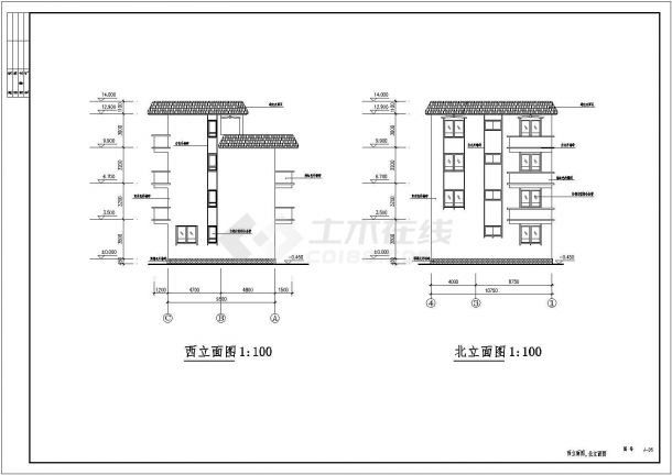 某三层住宅整套建筑施工图（含效果图）-图二