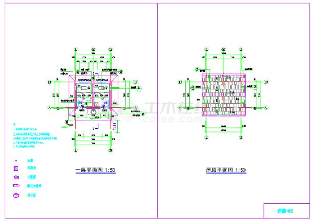 某地砌体小公厕建筑、结构设计施工图-图一