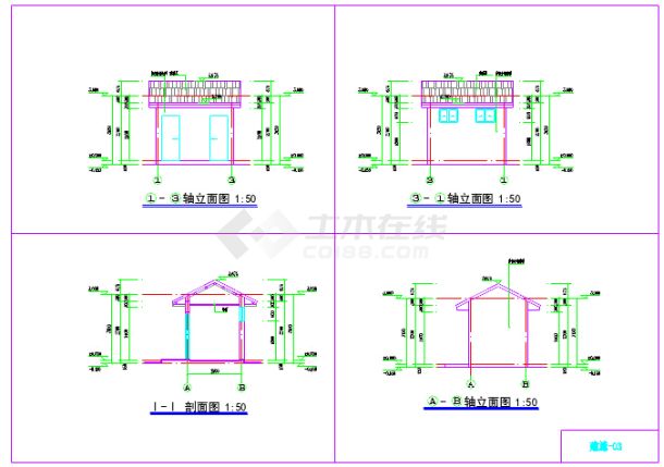 某地砌体小公厕建筑、结构设计施工图-图二