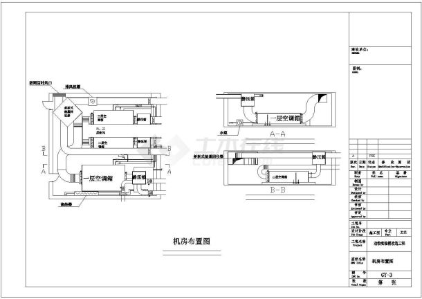 南方某地区实验室净化空调设计cad图纸-图二