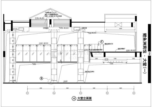 鲤鱼洲宾馆建筑设计CAD施工详情图-图一