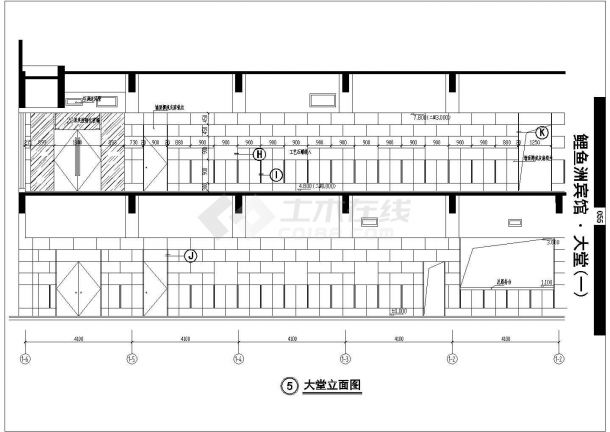 鲤鱼洲宾馆建筑设计CAD施工详情图-图二