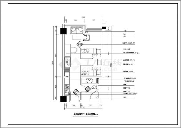 某地区酒店装修设计施工CAD详图-图一