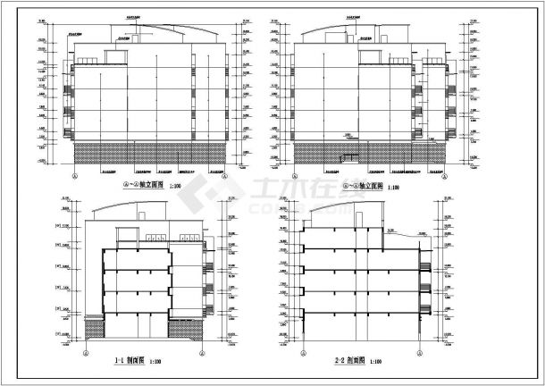 江苏省东部某城市申达公寓CAD平面图-图二
