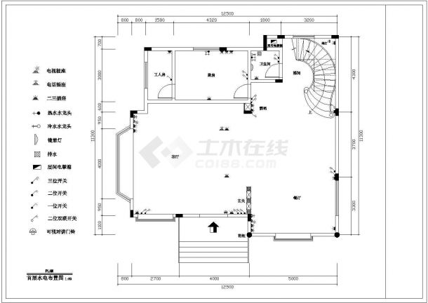 某地区别墅装修设计施工CAD详图-图二