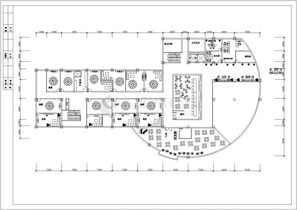 某地区酒店装修设计方案施工CAD图-图二