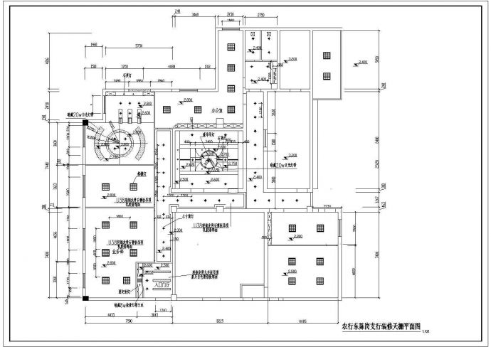 某地区大型机构办公楼装修设计施工CAD图_图1