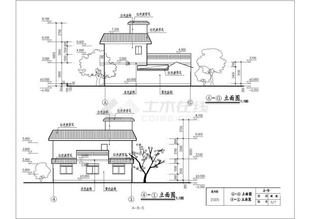 实用平屋顶二层农村房屋详细建筑设计图-图一