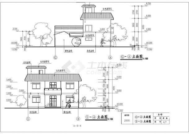 实用平屋顶二层农村房屋详细建筑设计图-图二