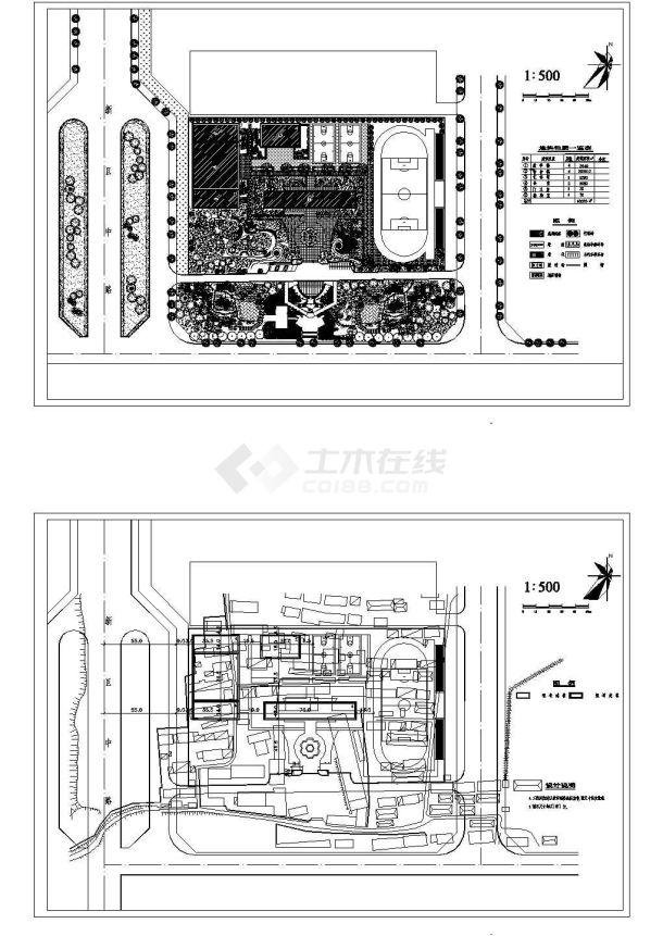 某市区大学校园规划设计施工图-图一