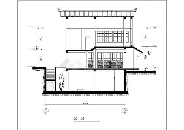经典日式二层别墅详细建筑设计图（全套）-图二