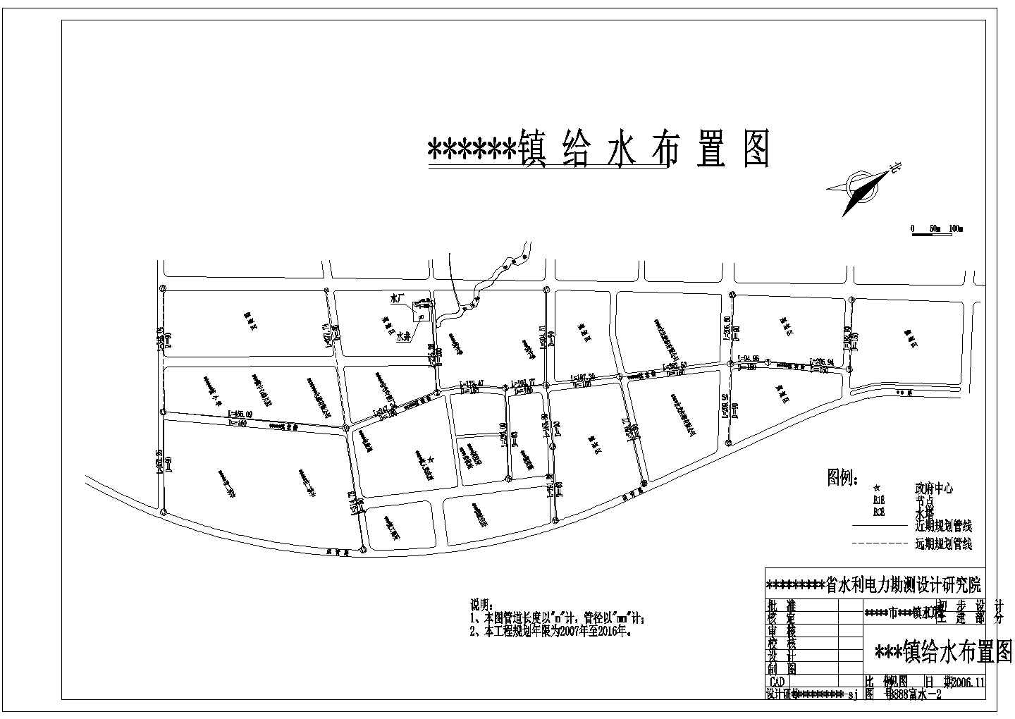 上海某工程给水规划图