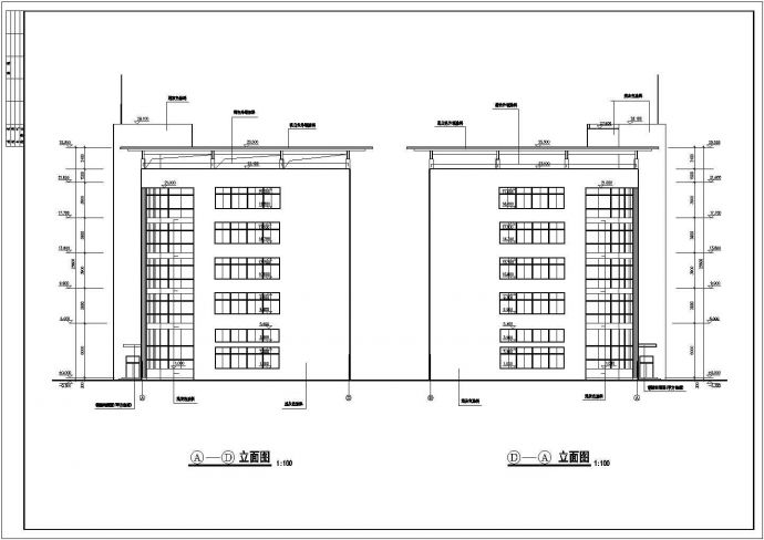 某地大型五层厂房建筑cad施工图纸（标注详细）_图1