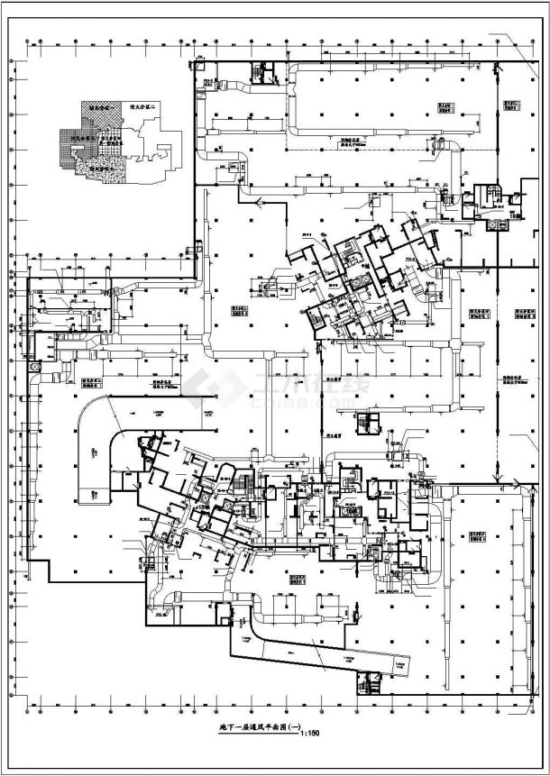 【成都】某商住楼地下车库通风排烟图纸-图一