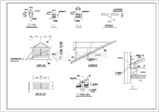 某建筑平改坡结构设计CAD施工图-图二