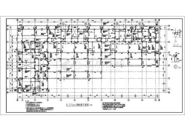 某地区多层商住楼建筑框架结构施工图-图二
