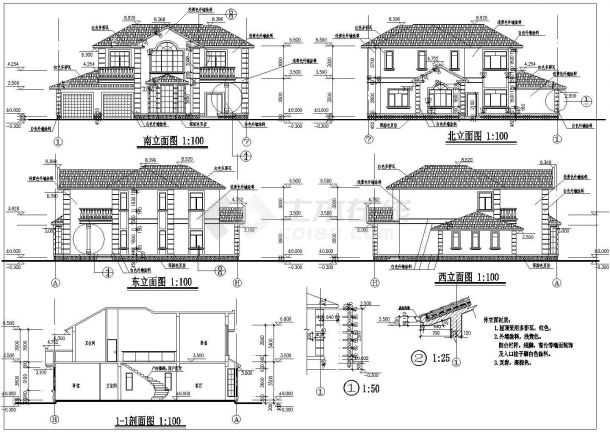 简洁自然二层农村自建房屋详细建筑设计图（全套）-图二
