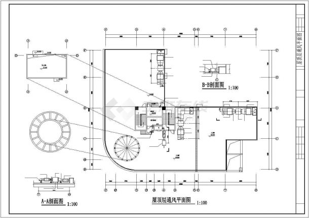 【浙江】某工业用房通风排烟平面图-图一