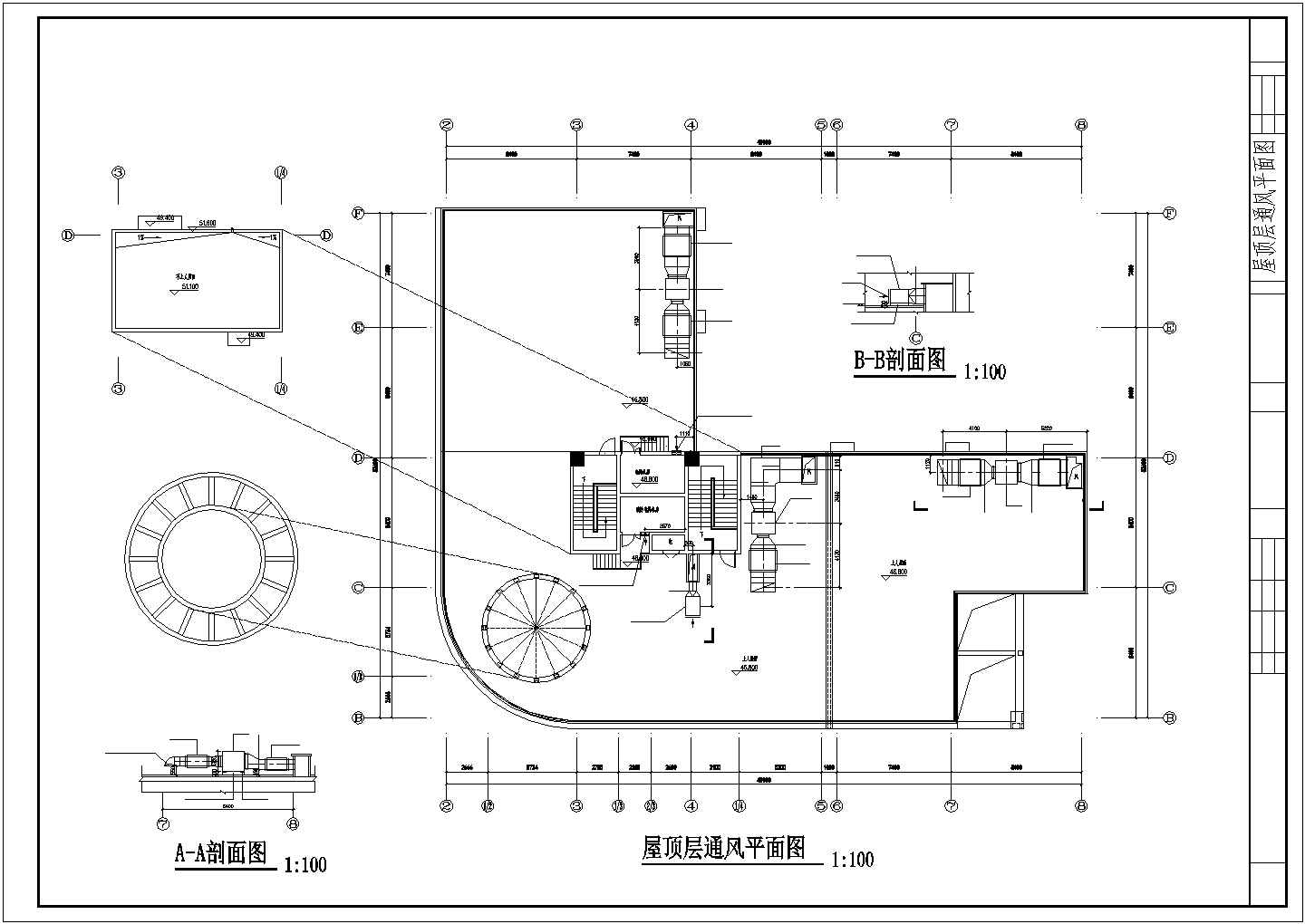 【浙江】某工业用房通风排烟平面图