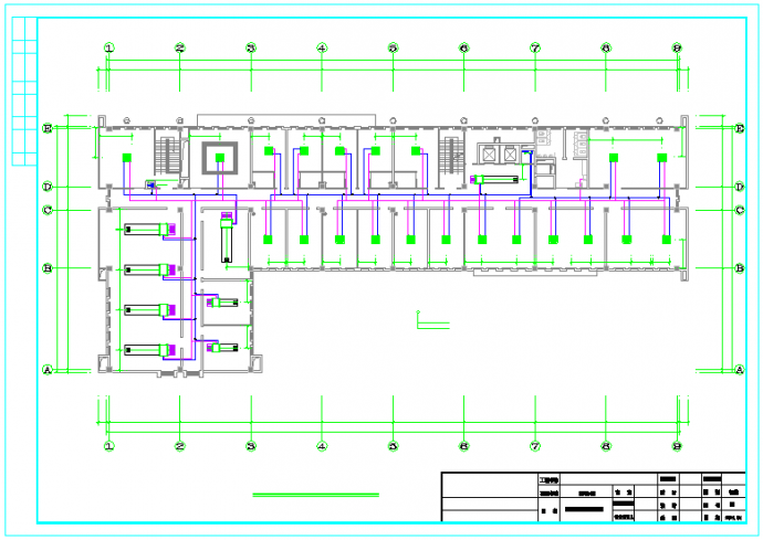 某质检中心纤检楼中央空调平面设计图_图1