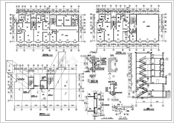 江苏省西北部某城市乡村综合楼建筑施工图-图一