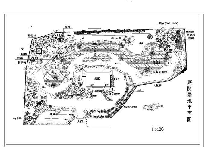 庭院绿地CAD设计平面图_图1