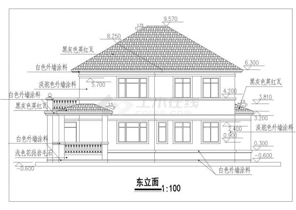 简洁带架空层二层半自建小别墅建详细筑设计图-图二