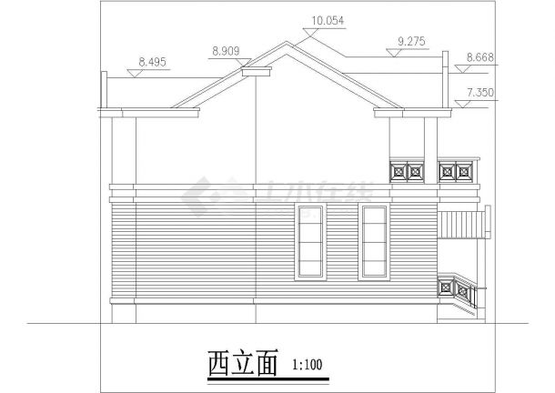 简欧风格带夹层双拼新农村自建房屋详细建筑设计图-图一