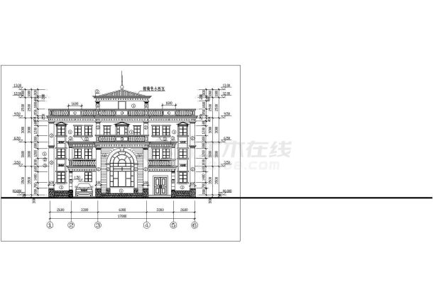 欧式豪华三层别墅详细建筑设计图（全套）-图二