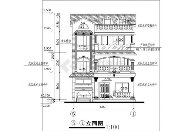 紧凑小型四层农村房屋详细建筑设计图-图二