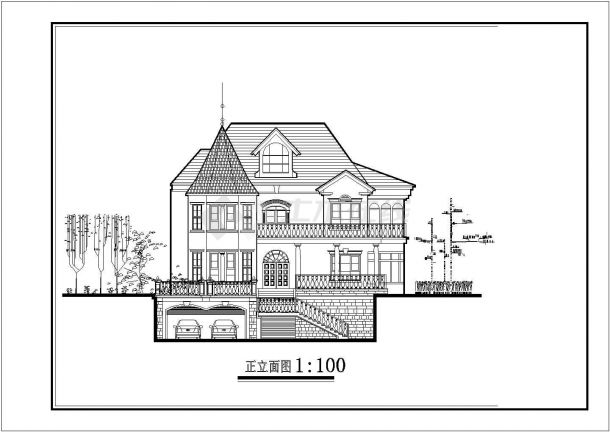 四套经典的双层别墅建筑设计施工图纸-图二